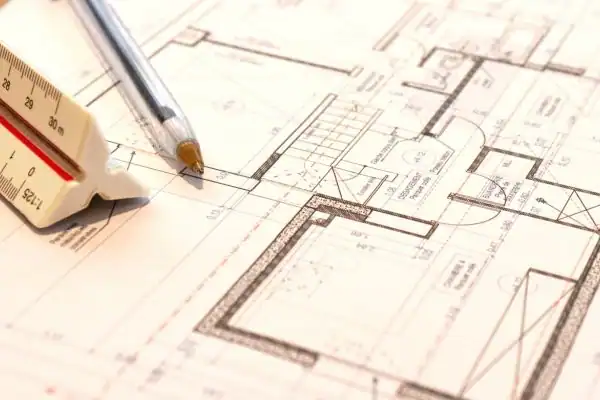 Image of architect Gillingham drawings